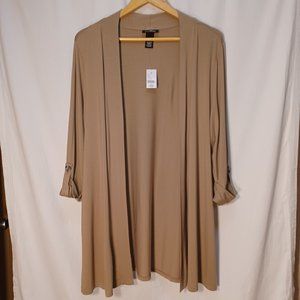 Any Wear, cardigan top, soft brown, with tags size 14,16